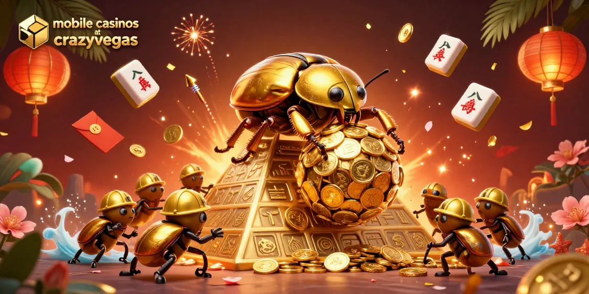 Play and win at mobile casinos at crazyvegas with vibrant 3D gaming visuals and casino symbols.