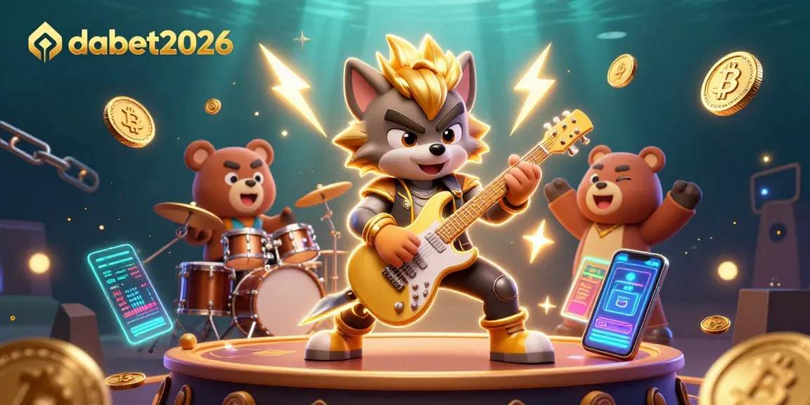 Experience dabet2026's crypto gaming thrills with vibrant 3D digital casino illustration.