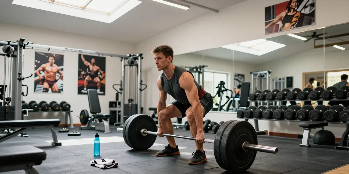 Prime Pharma Steroide, die das Workout eines Bodybuilders in einem modernen Fitnessstudio stärken.