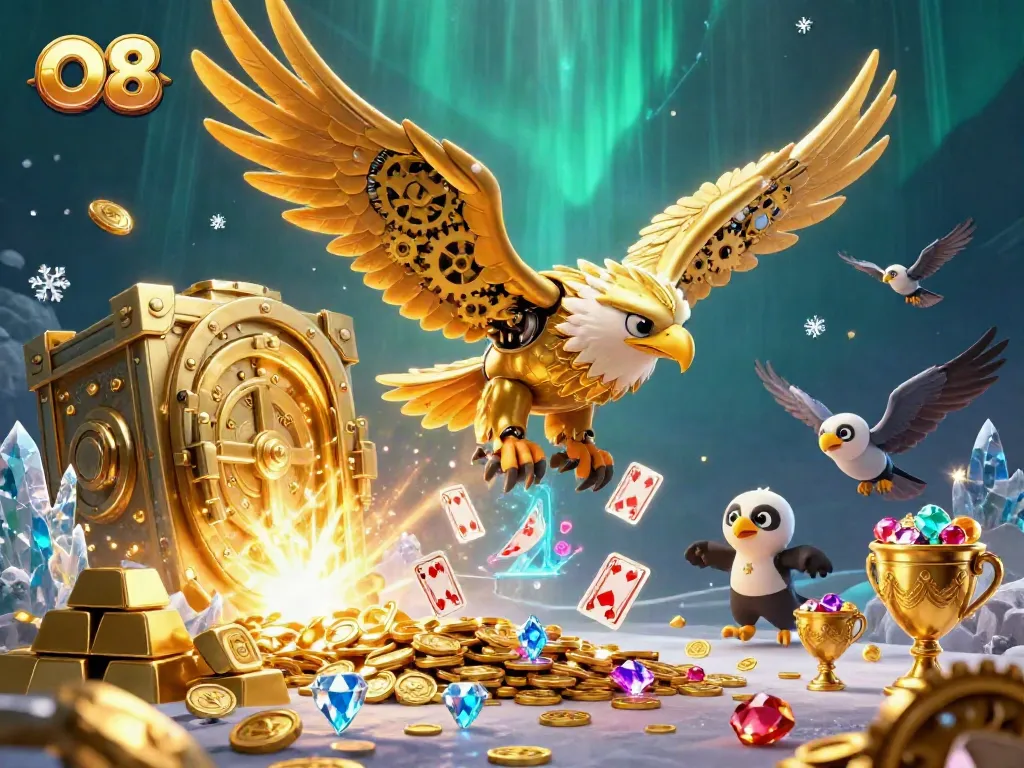 Experience O8's thrilling dive into the world of online gambling with golden treasures and adventure.