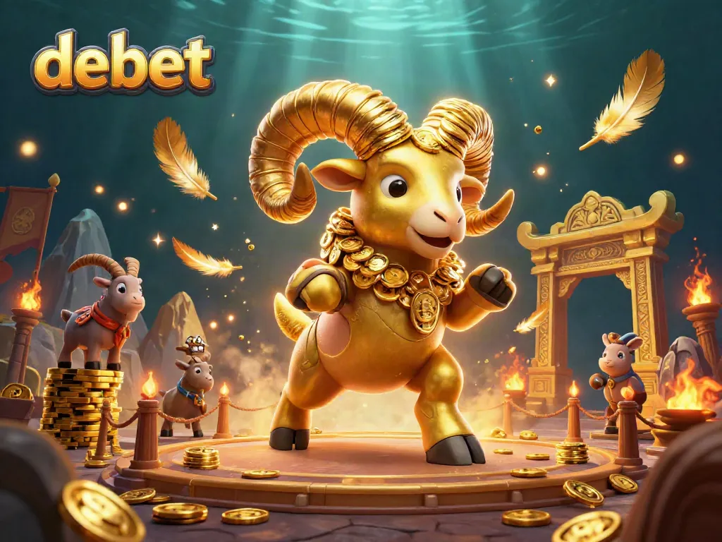 Engage in debet's exciting online gaming experience with vibrant golden details and dynamic action.
