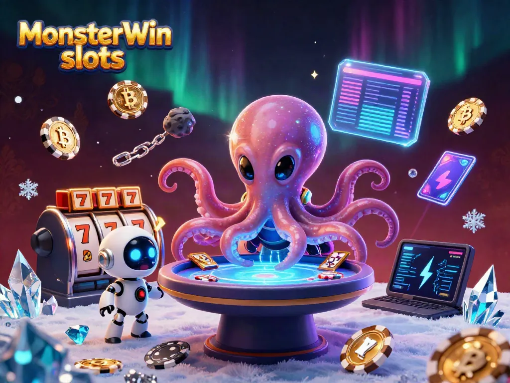 Experience thrilling MonsterWin slots with an alien octopus at a holographic poker table