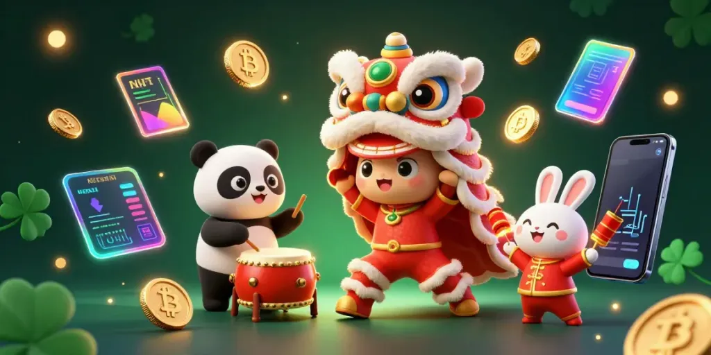 Experience the excitement of EE88 with vibrant 3D characters celebrating gambling culture through a colorful lion dance.