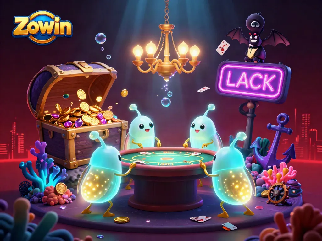 Zowin offers exhilarating gambling experiences in a vibrant underwater casino with lively characters and games.