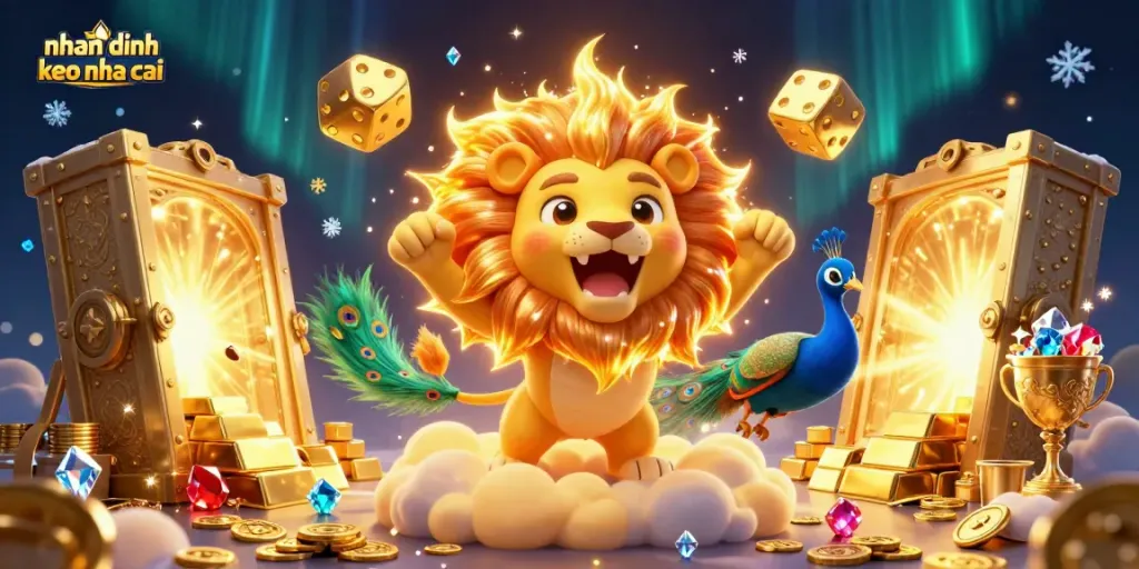 Engage with nhan dinh keo nha cai through a dynamic 3D casino scene featuring triumphant characters.