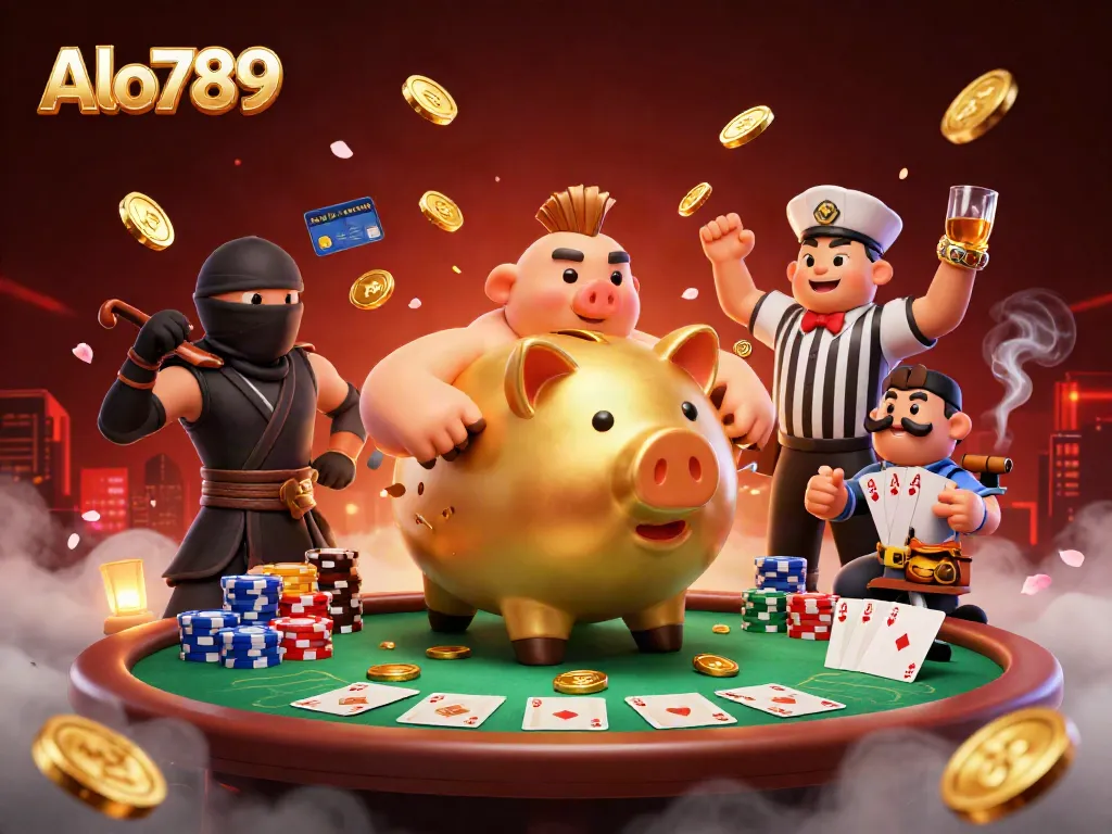 Experience the excitement of Alo789's online casino with vibrant characters and dynamic gaming elements.