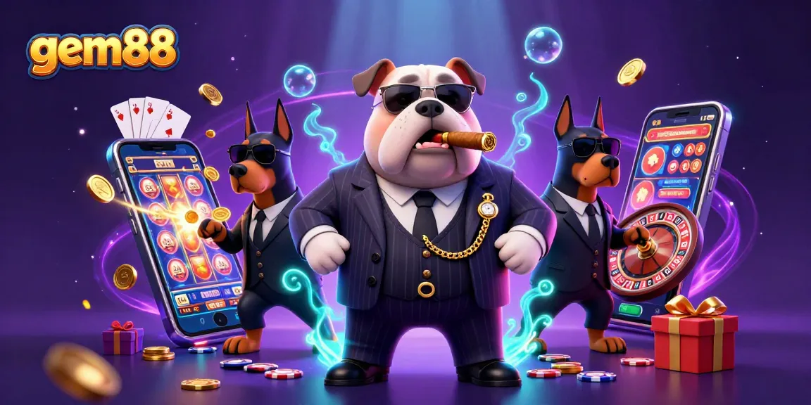 Spin the reels and win big with gem88's exciting casino scene featuring vibrant gaming elements.