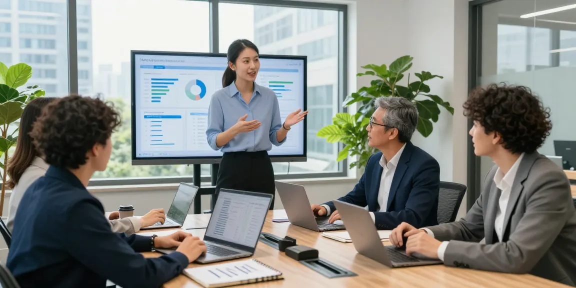 SEO Beratungssitzung mit Fachleuten, die Strategien in einem modernen Büro besprechen.