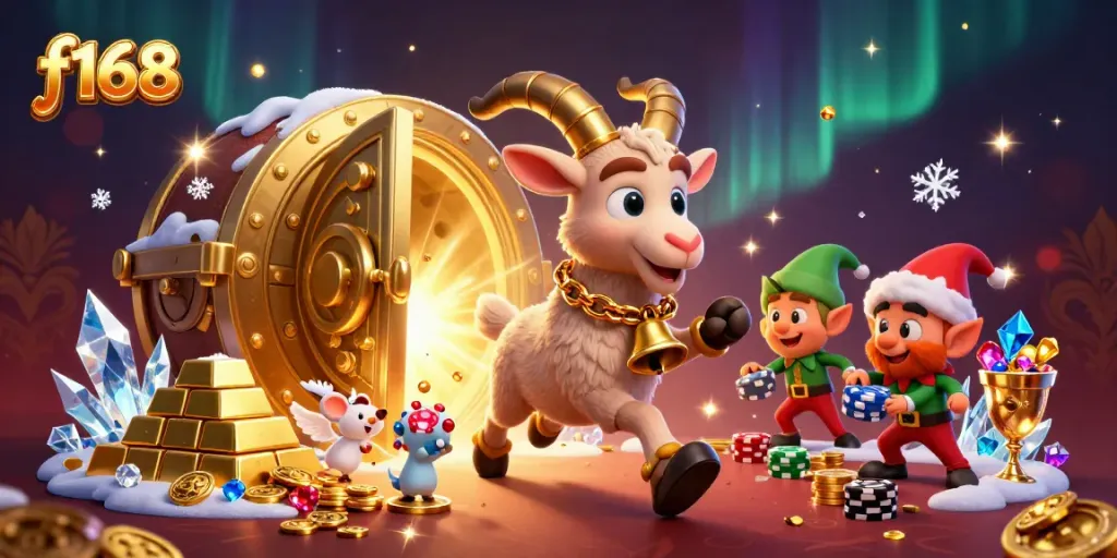 Join the festive chaos at f168 casino, where Krampus and friends manage a heist of poker chips.