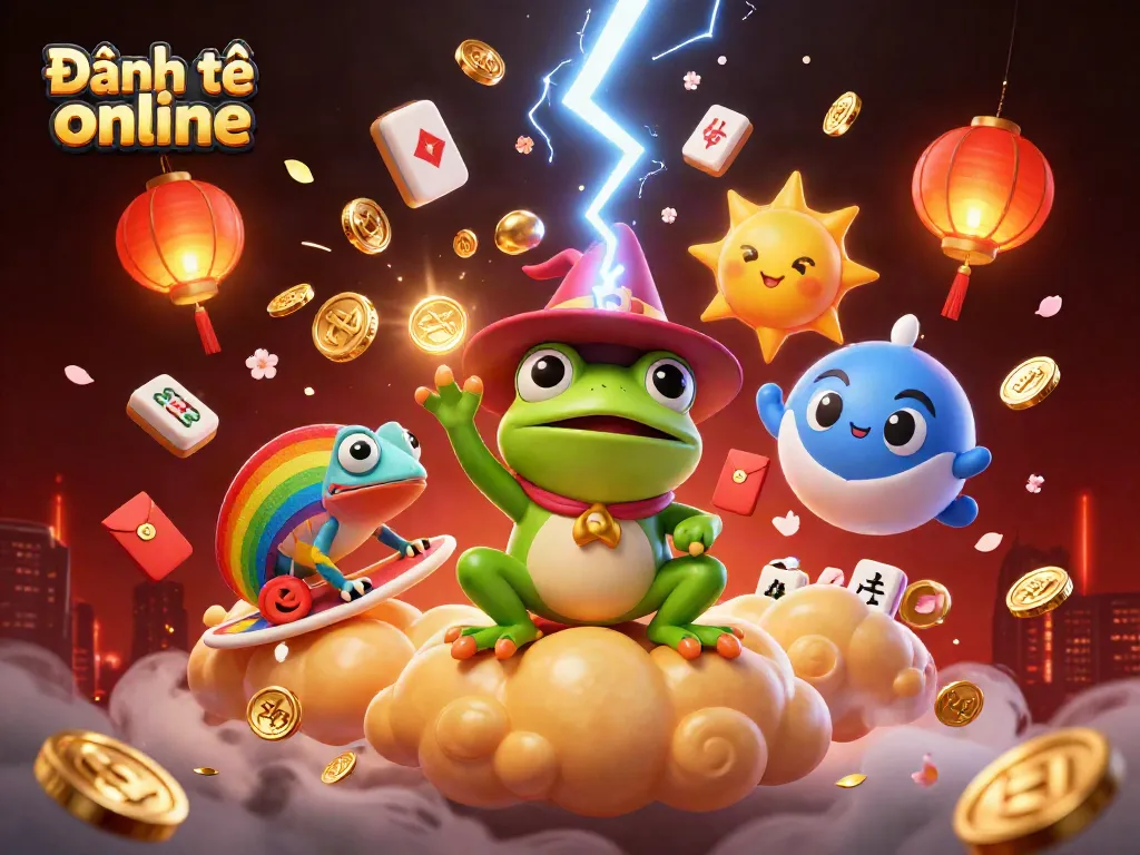 Engage in Đánh đề online with vibrant avatars and dynamic elements showcasing luck and excitement in a 3D casino realm.