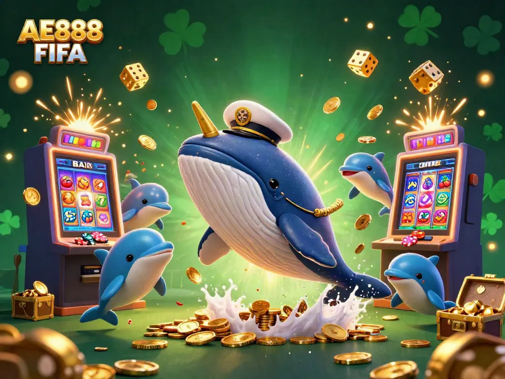 Experience thrilling wins with AE888 FIFA amidst an ocean of jackpots, coins, and lively casino elements.