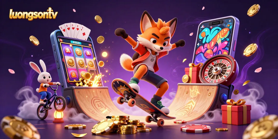 Experience live football excitement with luongsontv's vibrant 3D casino scene featuring thrilling gaming action.