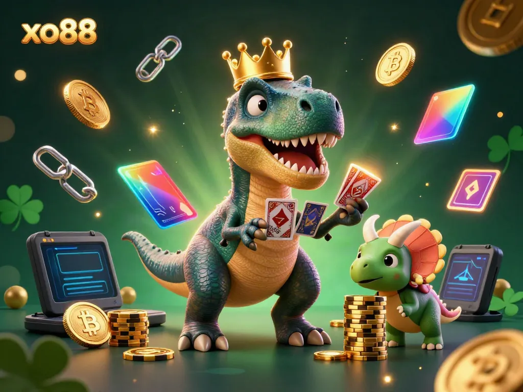 Engage with xo88 at an online casino, featuring vibrant characters in a playful gaming scene.