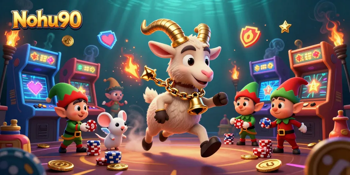 Nohu90 captivates with vibrant casino action featuring mischievous gremlins and festive characters.