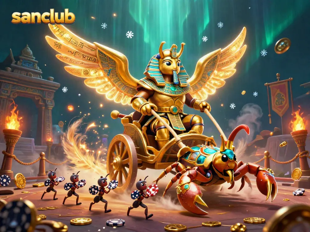 Experience thrilling gameplay at sanclub with vibrant casino elements and mythic characters.