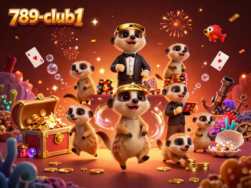 Experience thrilling gameplay at 789-club1 with captivating meerkat characters and vibrant casino elements.