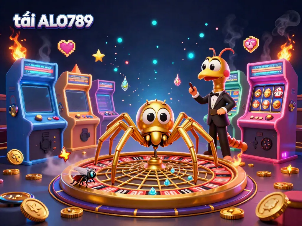 Engage with excitement when you tải ALO789 and witness a vibrant 3D casino world filled with golden webs and glowing games.