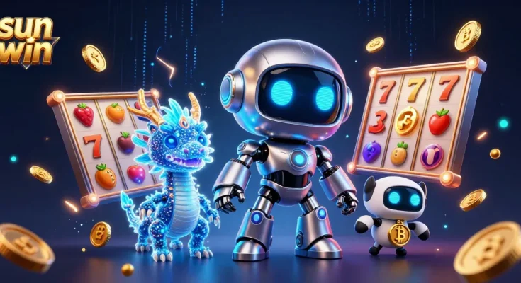 Experience thrilling gameplay in sun win's vibrant 3D casino with exciting slot machines and playful characters.