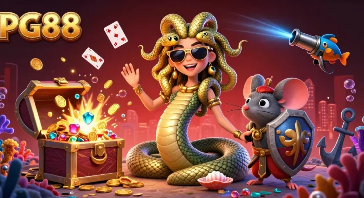 Experience thrilling gaming at PG88 with Medusa and warrior mouse in an underwater adventure.