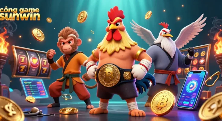 Engage with cổng game sunwin featuring dynamic characters in an exciting 3D casino scene.