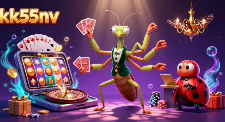 Experience thrilling entertainment with kk55nv's vibrant casino scene featuring exciting games and characters.